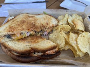 Vegan Grilled cheese  at Taproot Cider House in Traverse City