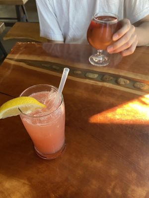 Cherry ginger cider and their “First Date” mocktail  at Taproot Cider House in Traverse City
