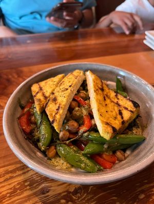 Yogi Bowl with added grilled tofu  at Taproot Cider House in Traverse City