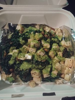 Yogi Bowl with Baked Tofu at Taproot Cider House in Traverse City