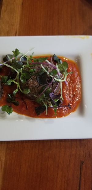 Lentil meatballs at Taproot Cider House in Traverse City