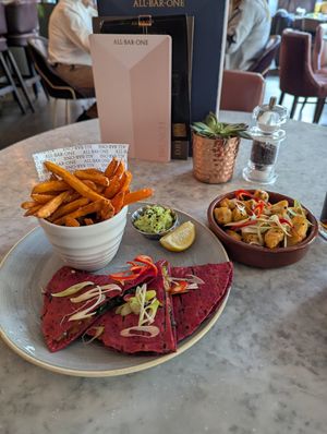 Vegan dishes at All Bar One Sheffield at All Bar One in Sheffield