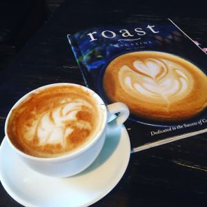 soy latte at Black Coffee and Waffle Bar in Minneapolis