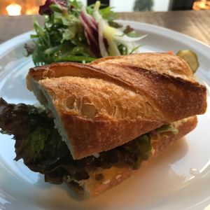 very nice hummus sandwich  at Yidaki Cafe in Kobe