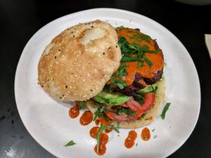 Garden burger at Samadhi Whole Foods in Camden