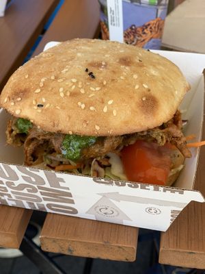 Mushroom burger 😍 at Samadhi Whole Foods in Camden