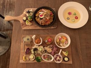 Two set dinners at Plus Veganique in Tokyo