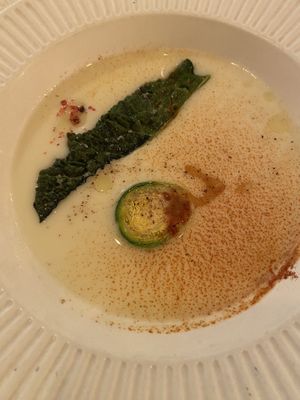 Vegan potato soup   at Plus Veganique in Tokyo