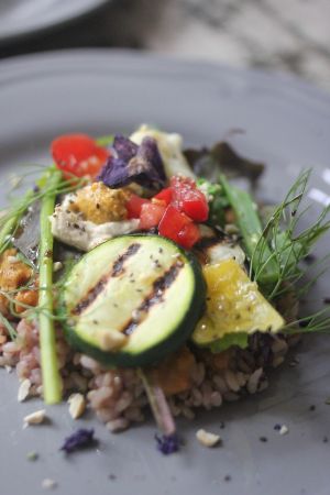 Seasonal Dishes「Herb Garden rice」 at Plus Veganique in Tokyo