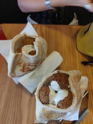 Filled pitas! at Pita Bakery in Central Singapore