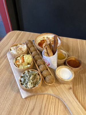 ‘Taste it all’ platter  at Pita Bakery in Central Singapore