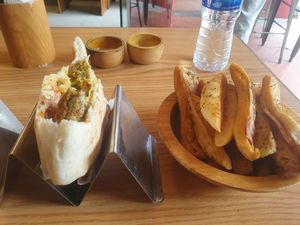 Falafel pita and sicks at Pita Bakery in Central Singapore