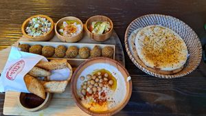 Taste it all platter at Pita Bakery in Central Singapore