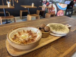 Fresh bread, delicious falafels and equally delicious hummus. Would recommend! at Pita Bakery in Central Singapore