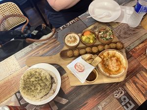 Sampler platter  at Pita Bakery in Central Singapore