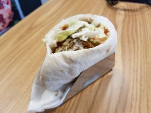 "Feel free" (falafel sandwich) at Pita Bakery in Central Singapore