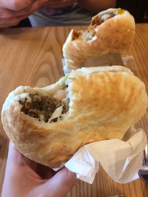 Filled pita  at Pita Bakery in Central Singapore