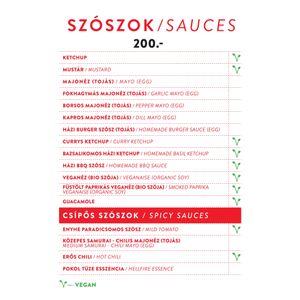 SAUCES at Magic Burger in Budapest