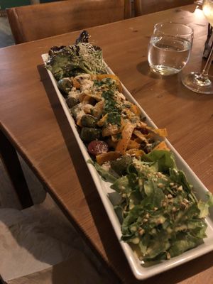 Gnocchi with carrots and pumpkin seeds. Delicious.  at Lück's in Berlin