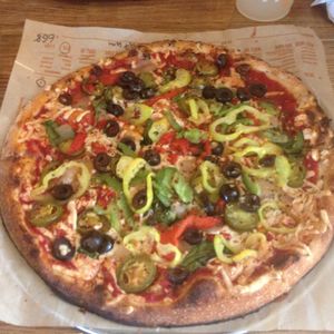 Vegan pizza at Blaze Pizza in Meridian