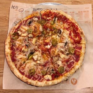 Vegan Pie w/ Vegan Cheese, Pineapple, Mushroom & Jalapeño at Blaze Pizza in Meridian