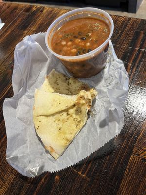 Seasonal Soup - Chili with Naan Bread  at Stem Farm and Kitchen in Baltimore