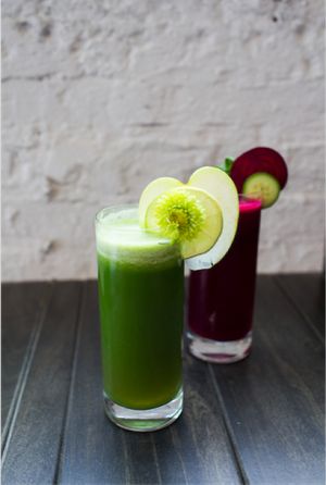 Fresh pressed juices at Stem Farm and Kitchen in Baltimore