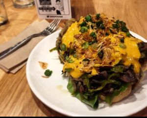 yummy and only a little bit messy, hehe! at Stem Farm and Kitchen in Baltimore