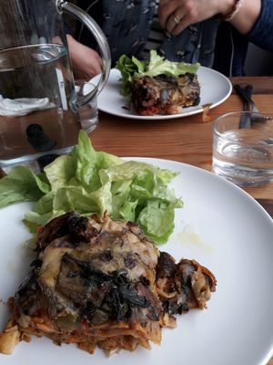 Vegan lasagne at Vero L'Autre Cantine in Paris