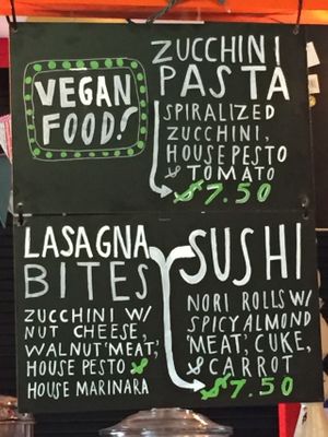 Food menu not counting the daily special at Raw A Juice Company in San Francisco