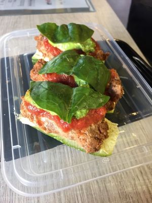 Lasagna bites--so pretty and fresh! at Raw A Juice Company in San Francisco