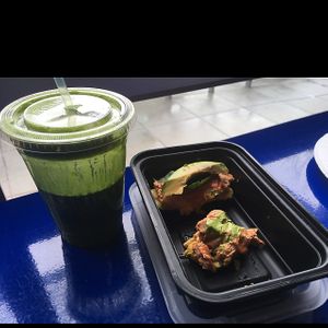 Green Zinger and Raw Lasagne  at Raw A Juice Company in San Francisco