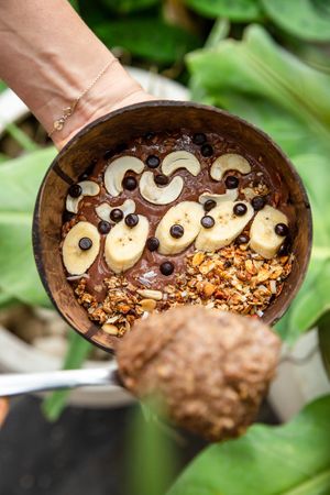 The Afrika chocolate smoothie bowl at Cafe Organic in Kerobokan Kelod