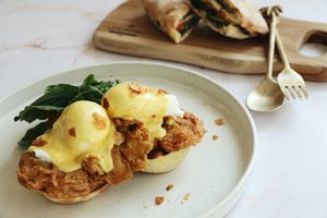 Crispy Egg Benedict at Cafe Organic in Kerobokan Kelod