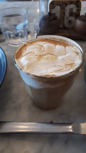 Caramel soy latte with coconut wip...omg at Cafe Organic in Kerobokan Kelod