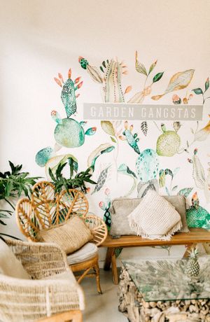 Garden Gangstas Cactus Mural at Cafe Organic in Kerobokan Kelod