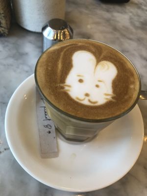 Almond milk latte, both coffee and food delicious. Heaps of vegan friendly meals!! at Cafe Organic in Kerobokan Kelod