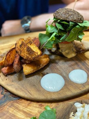 Humble burger at Elixiba in Byron Bay