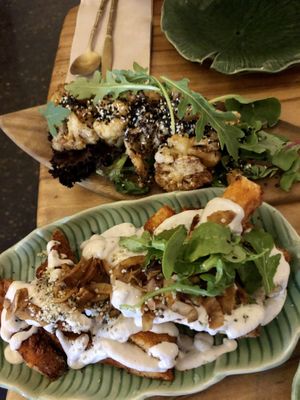 Loaded fries + cauliflower  at Elixiba in Byron Bay