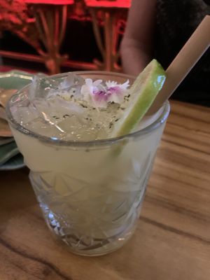 Hemp and capriosca cocktail at Elixiba in Byron Bay