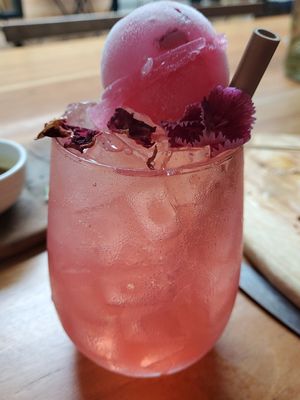 Rose soda #Veganuary at Elixiba in Byron Bay