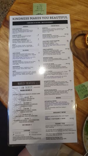 Menu at Elixiba in Byron Bay