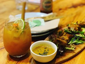 Kim chi dumplings   at Elixiba in Byron Bay