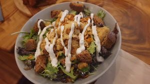 Caesar salad with Jack fruit at Elixiba in Byron Bay
