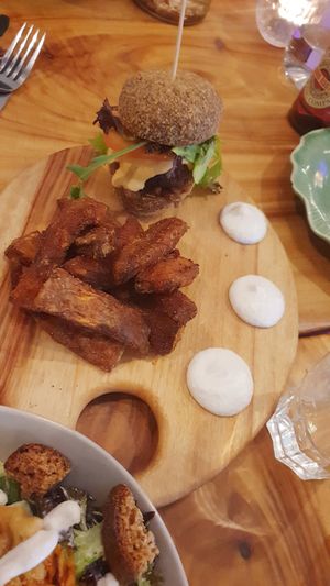 Teeny burger for $25 at Elixiba in Byron Bay