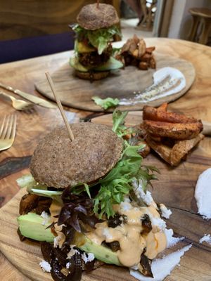 Burgers ‘n’ chips at Elixiba in Byron Bay