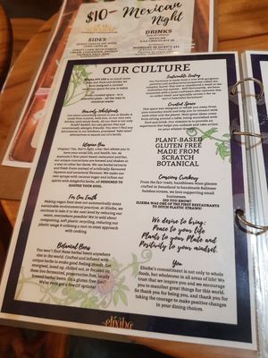 Menu P1 at Elixiba in Byron Bay