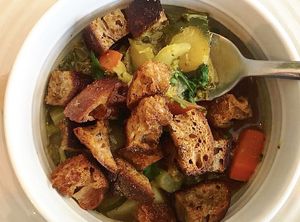 Vegan soup of the day  at Lele's in East London