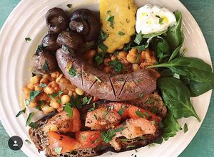 Vegan full English breakfast  at Lele's in East London