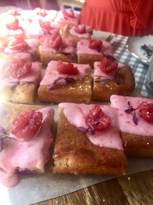 Lemon raspberry slices at Lele's in East London